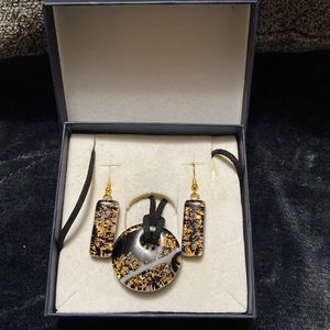NIB Murano Glass Venice Italy necklace & earrings